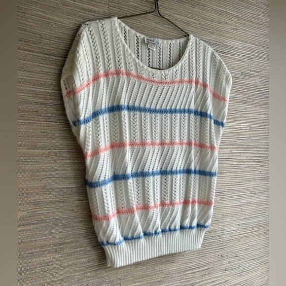 VINTAGE 1980s Pristine White Sleeveless Scoop Neck Sweater / Sweatervest Size M - Picture 4 of 7